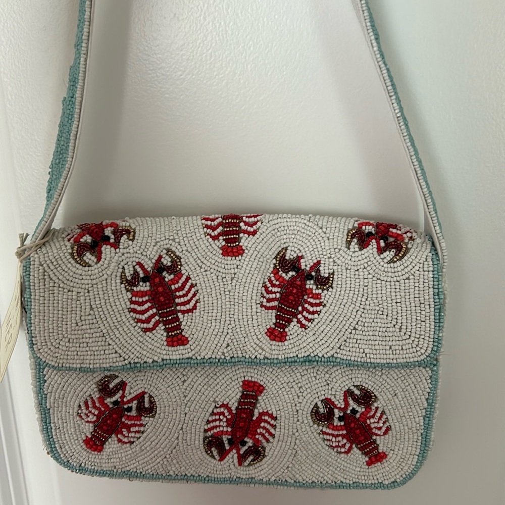 Viral Beaded Lobster Design Shoulder Bag
